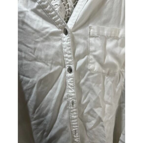 Anthropologie Holding‎ Horses Prairie White Chambray Shirt Small - Picture 6 of 8